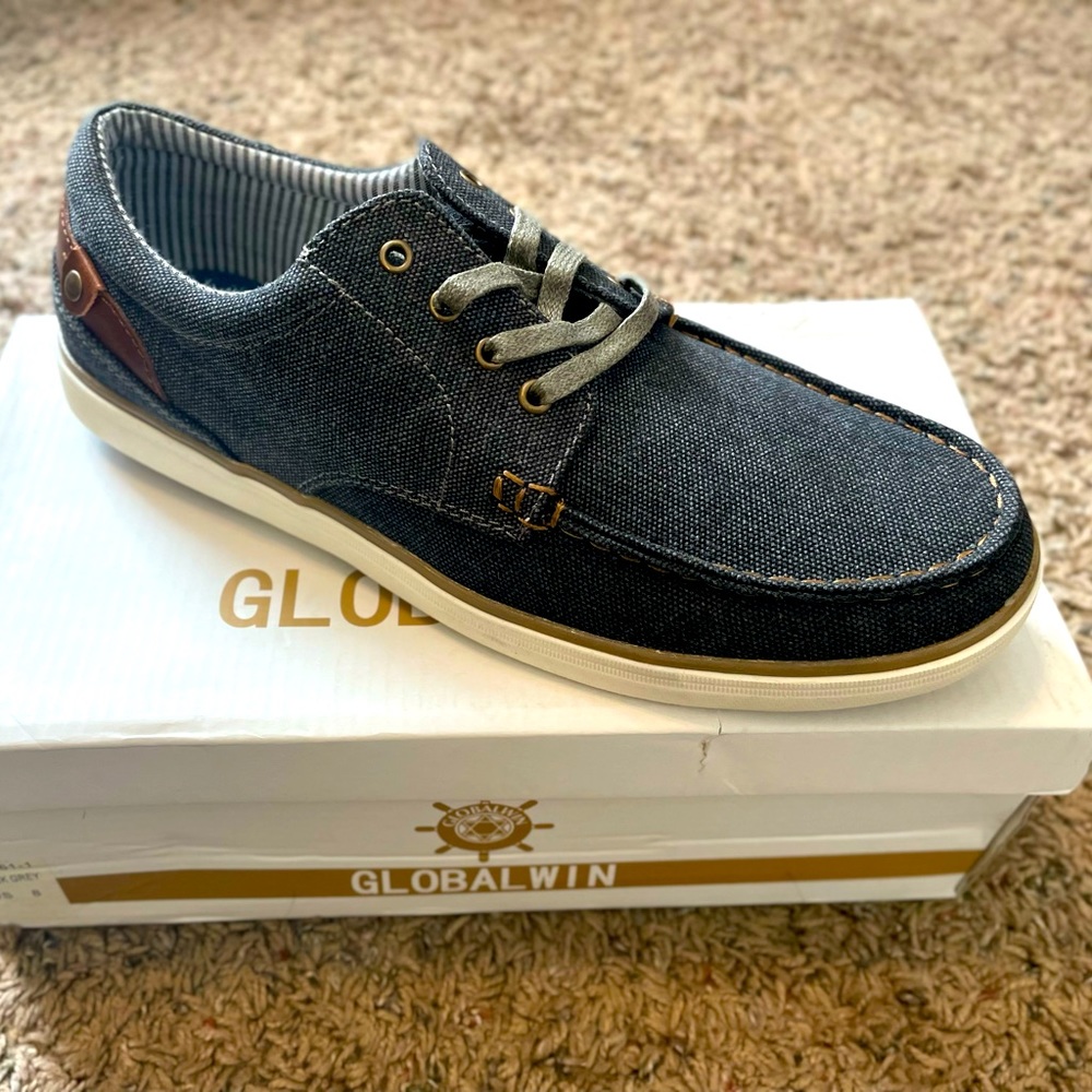 GLOBALWIN Men’s Black/Grey Loafers Shoes US Men’s Size 8